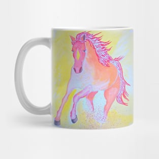 Red horse runs in the desert Mug